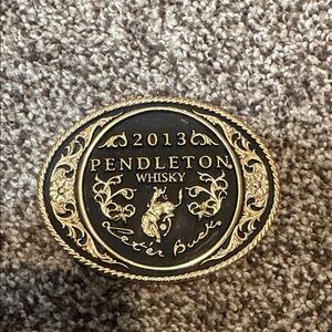 Pendleton Black and Gold Whisky Belt Buckle